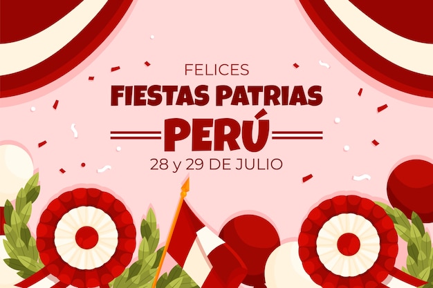 Fond Plat Fiestas Patrias Avec Rosaces