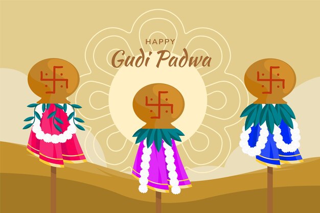 Vecteur gratuit fond plat gudi padwa