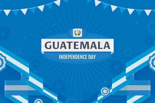 Vecteur gratuit fond plat de l'indépendance du guatemala