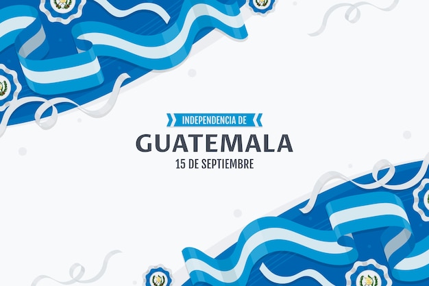 Vecteur gratuit fond plat de l'indépendance du guatemala