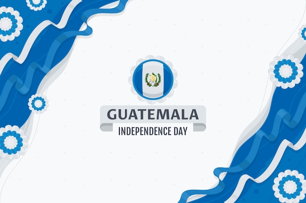 Vecteur gratuit fond plat de l'indépendance du guatemala