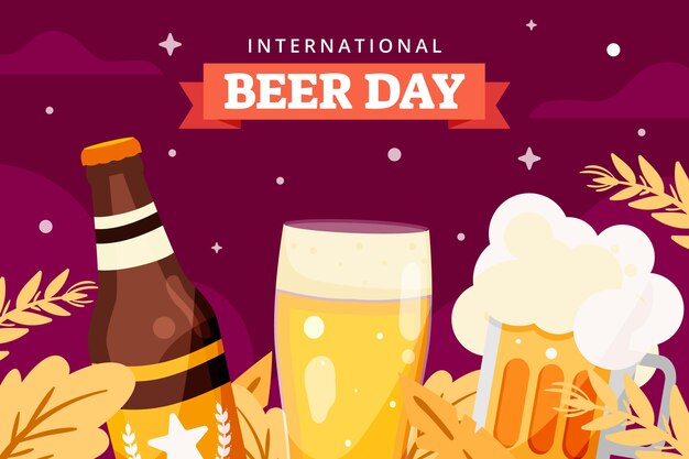 Fond plat de la journée internationale de la bière