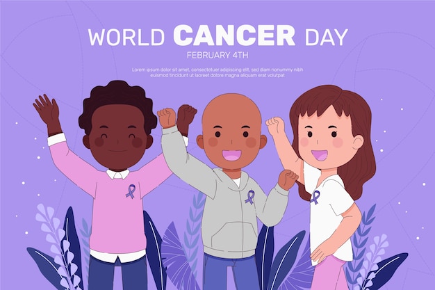 Fond Plat De La Journée Mondiale Du Cancer