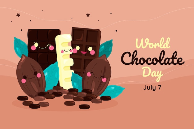 Fond Plat De La Journée Mondiale Du Chocolat