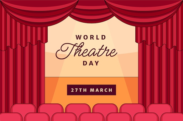 Fond Plat De La Journée Mondiale Du Théâtre