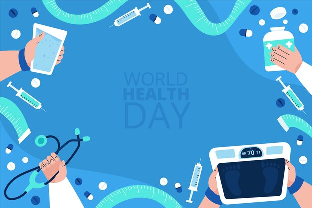 Fond plat de la journée mondiale de la santé