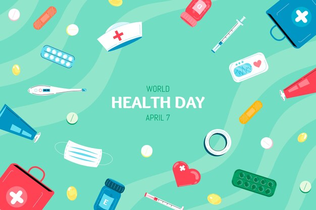 Fond plat de la journée mondiale de la santé