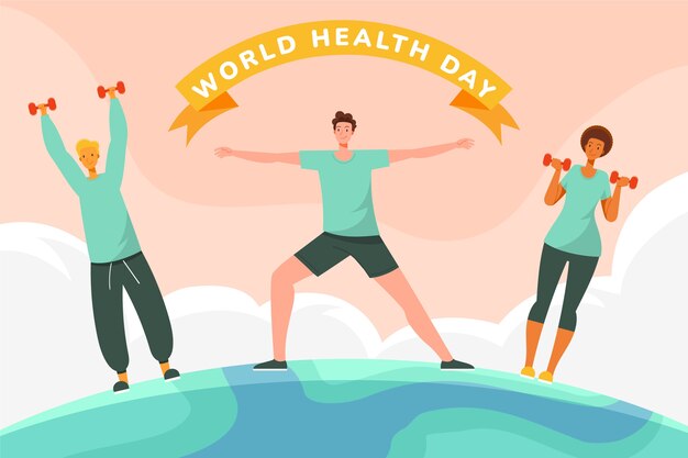 Fond plat de la journée mondiale de la santé