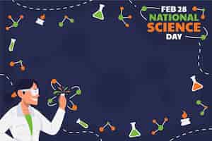 Vecteur gratuit fond plat de la journée nationale des sciences
