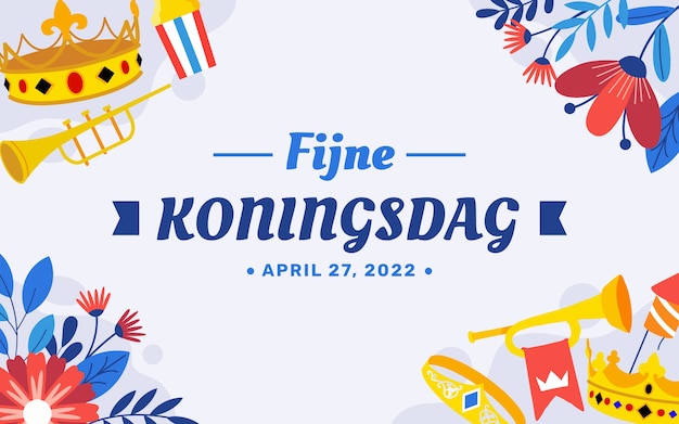 Vecteur gratuit fond plat koningsdag