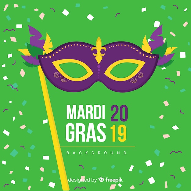 Vecteur gratuit fond plat mardi gras