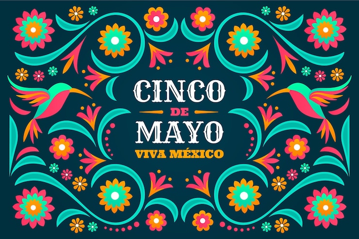 Vecteur gratuit fond plat mexicain cinco de mayo