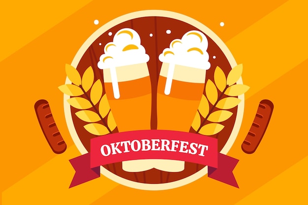 Vecteur gratuit fond plat oktoberfest