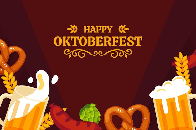 Vecteur gratuit fond plat oktoberfest