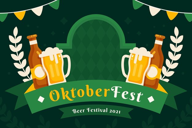 Vecteur gratuit fond plat oktoberfest