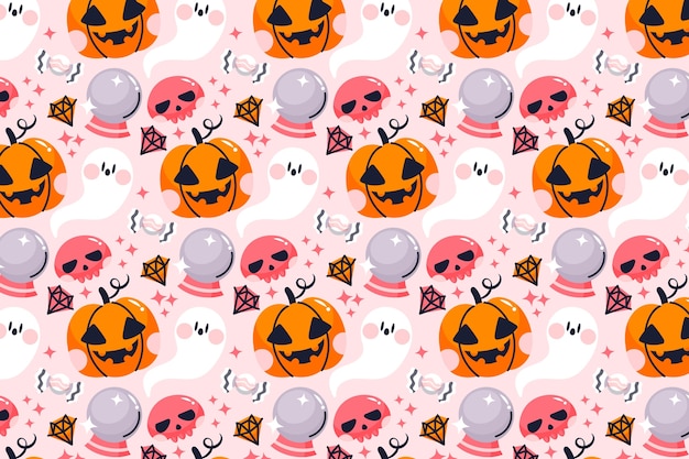 Vecteur gratuit fond plat pastel halloween