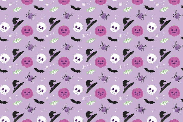 Vecteur gratuit fond plat pastel halloween