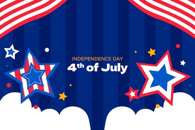 Vecteur gratuit fond plat pour la célébration américaine du 4 juillet