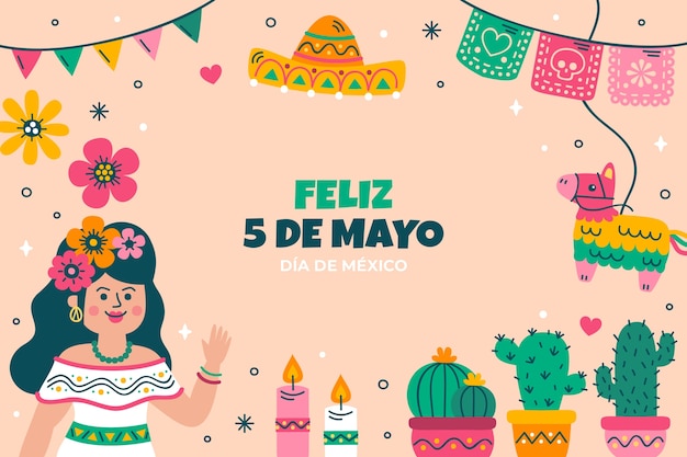 Fond Plat Pour La Célébration Du Cinco De Mayo