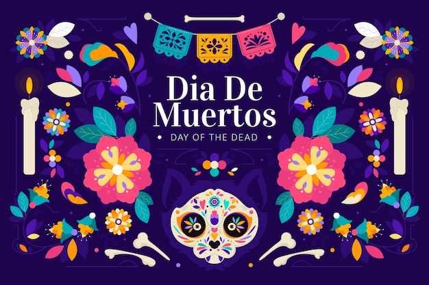 Fond Plat Pour La Célébration Du Dia De Muertos