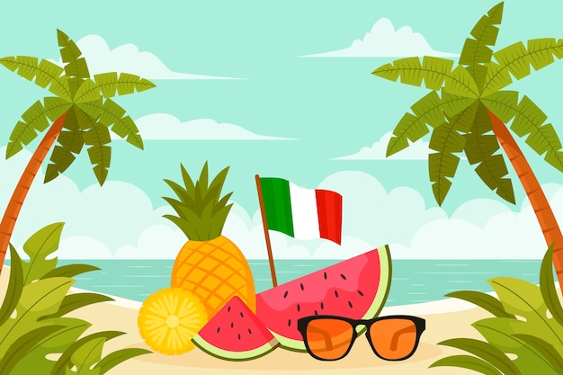 Fond plat pour la célébration du ferragosto italien