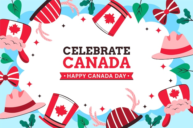 Vecteur gratuit fond plat pour la célébration de la fête du canada