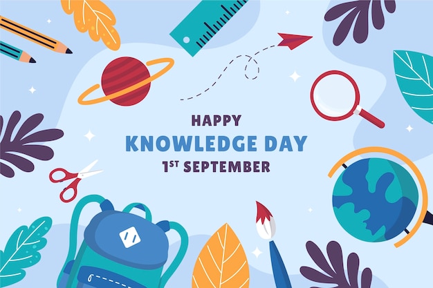 Fond plat pour la célébration de la journée de la connaissance