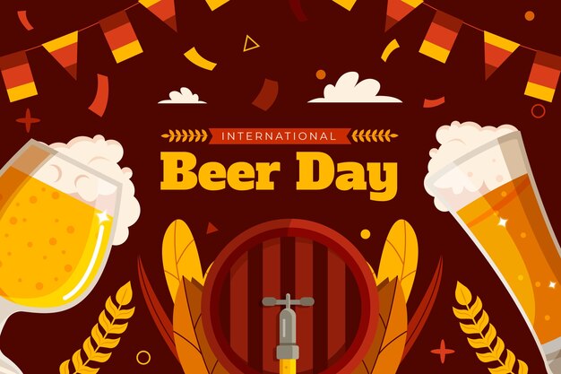 Fond plat pour la célébration de la journée internationale de la bière