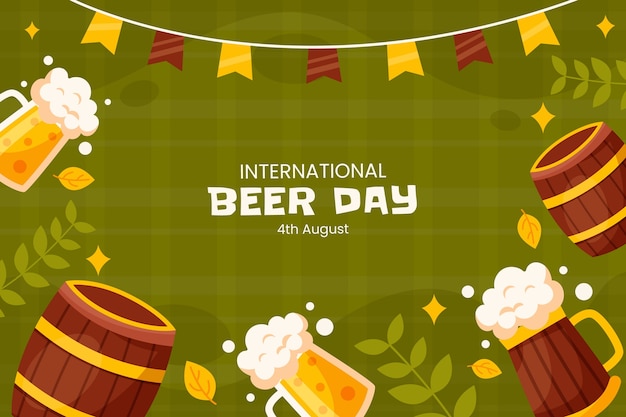 Fond plat pour la célébration de la journée internationale de la bière