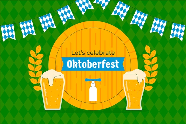 Vecteur gratuit fond plat pour le festival oktoberfest