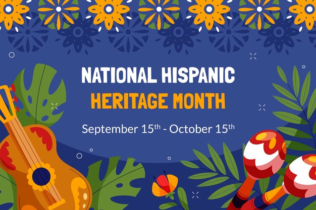 Fond plat pour le mois national du patrimoine hispanique