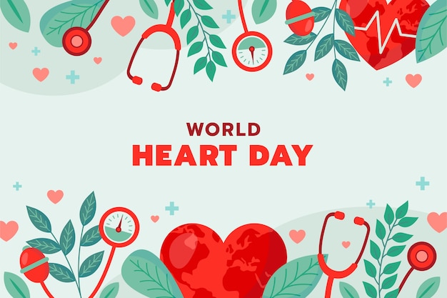 Fond Plat Pour La Sensibilisation à La Journée Mondiale Du Coeur