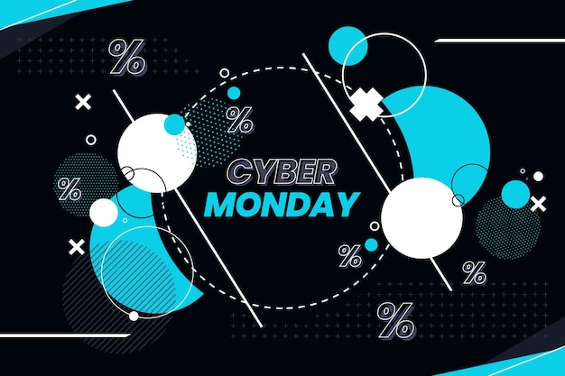 Vecteur gratuit fond plat pour la vente du cyber lundi