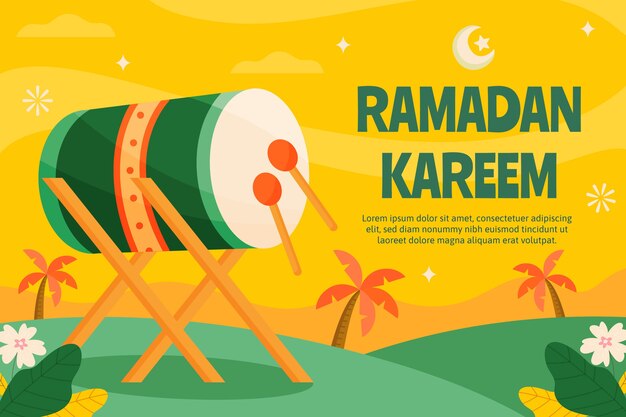 Vecteur gratuit fond plat ramadan kareem