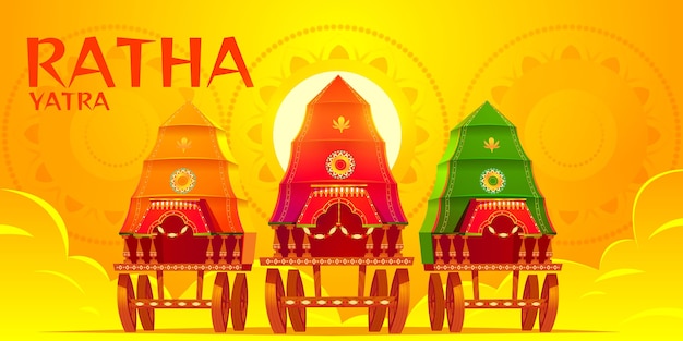 Vecteur gratuit fond plat rath yatra