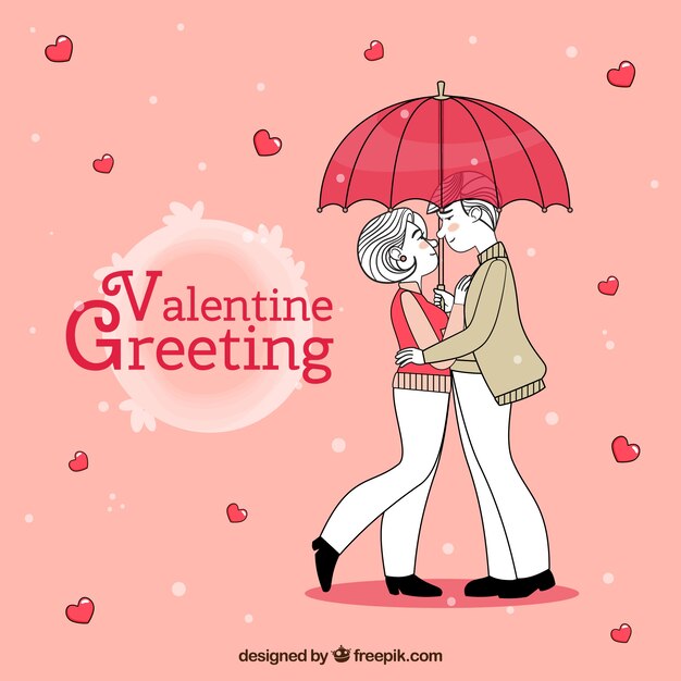 Fond plat de la Saint-Valentin