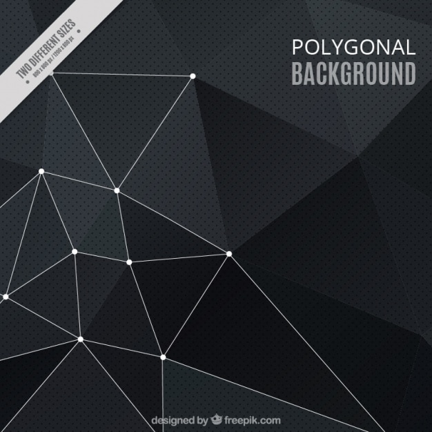 Fond Polygonal Dans Des Tons Noirs