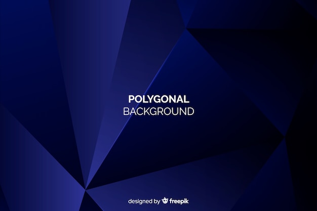 Fond polygonale bleu foncé