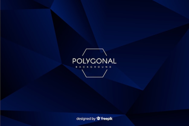 Fond Polygonale Bleu Foncé