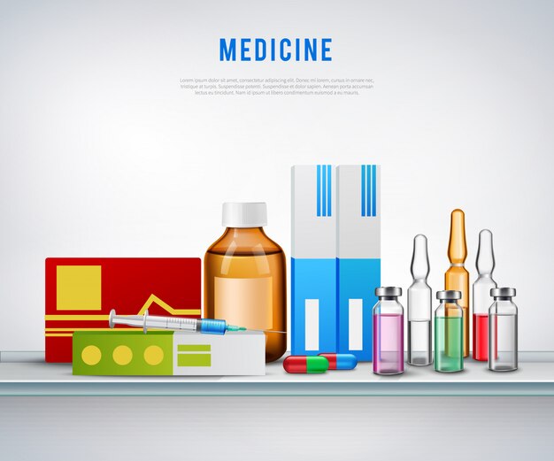 Fond de préparations médicamenteuses réalistes