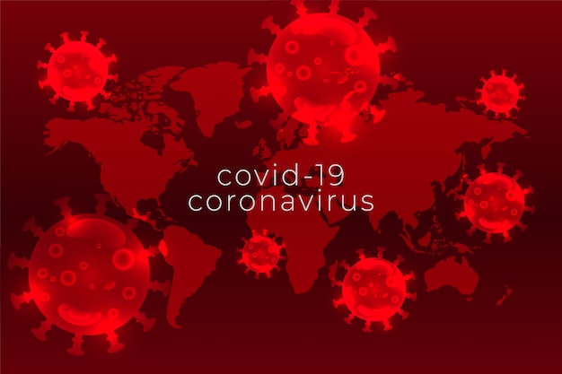 Fond de propagation de la pandémie de coronavirus dans les tons rouges