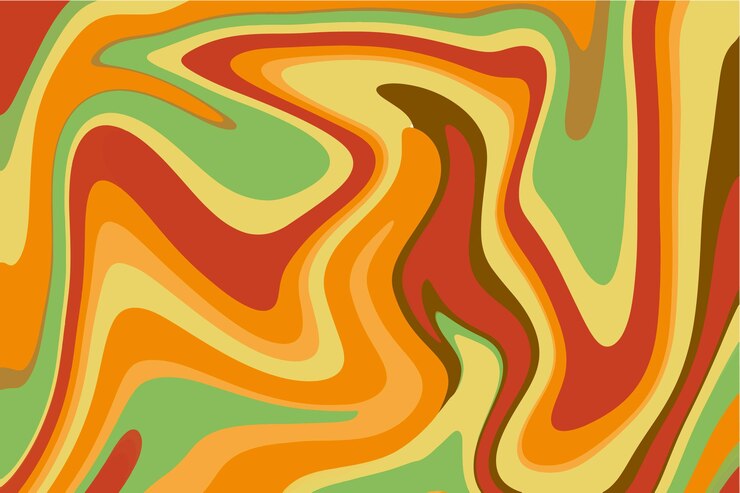 Vecteur gratuit fond psychédélique plat groovy dessiné à la main