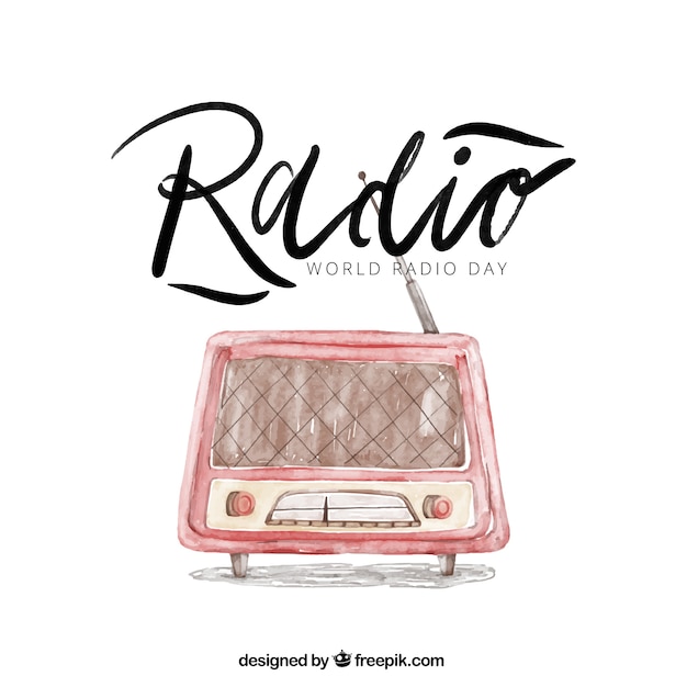 Fond Radio Dans Le Style D'aquarelle