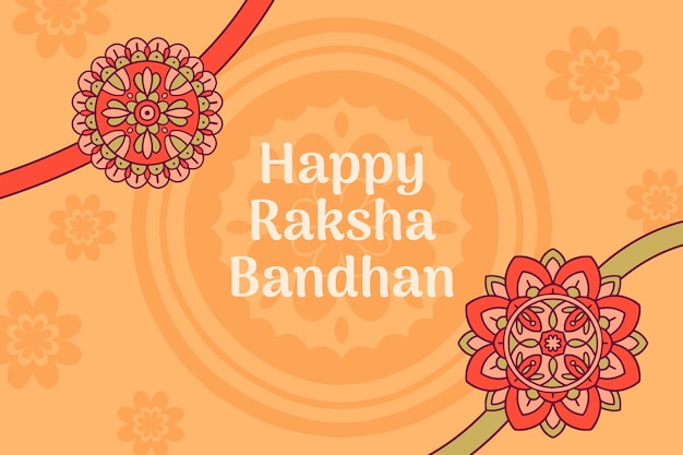 Vecteur gratuit fond de raksha bandhan dessiné à la main