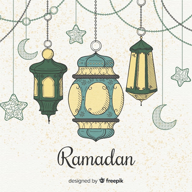 Fond de ramadan dessiné à la main