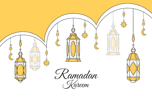 Vecteur gratuit fond de ramadan kareem dessiné à la main