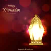 Vecteur gratuit fond de ramadan avec lampe dans un style réaliste