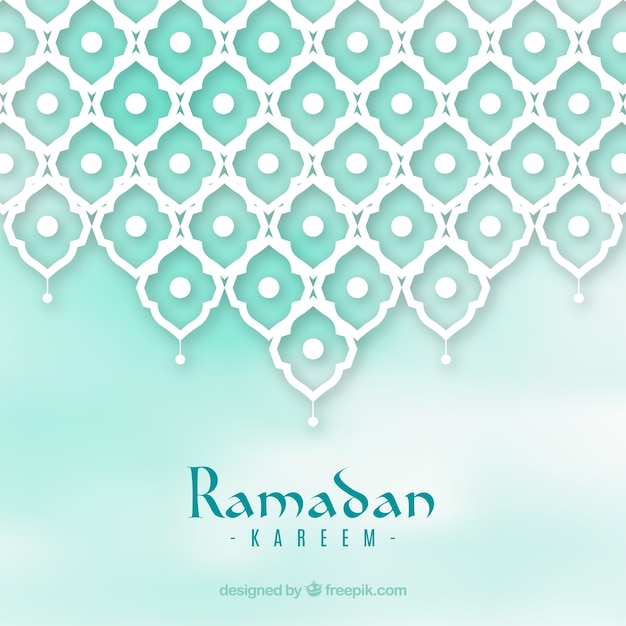 Vecteur gratuit fond de ramadan avec des ornements dans un style flou
