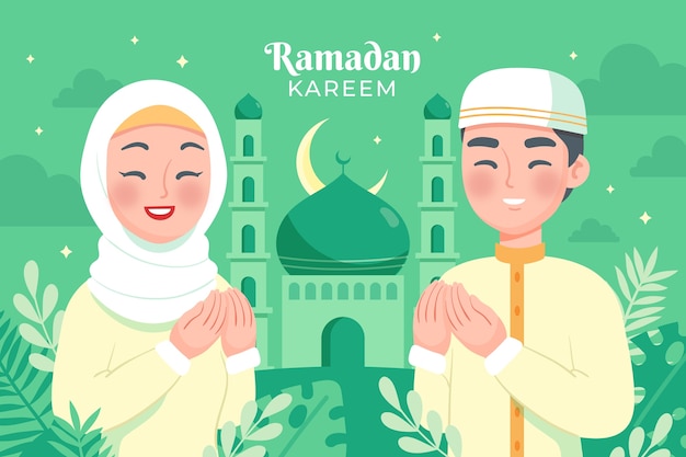 Vecteur gratuit fond de ramadan plat