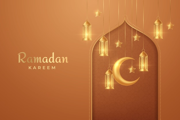 Vecteur gratuit fond de ramadan réaliste
